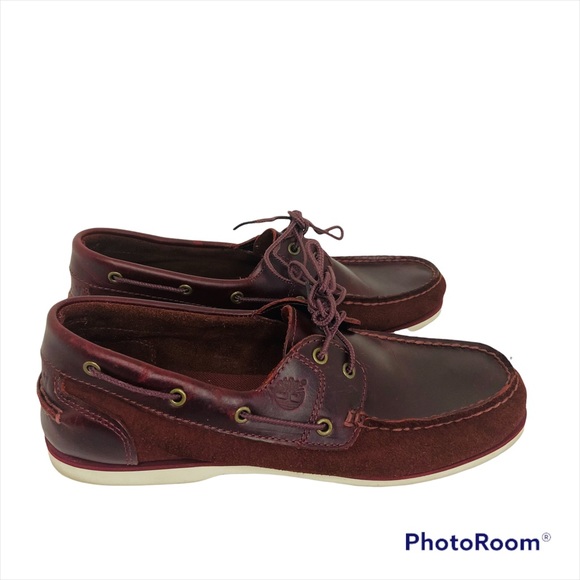 Timberland Women's Size 10M Classic 2-Eye Boat Shoes Red Brown Leather Suede - Picture 1 of 9